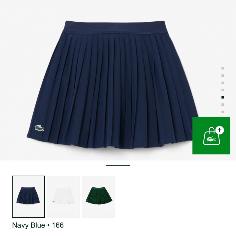 Lacoste Girls Pleated Lined Skirt NWT